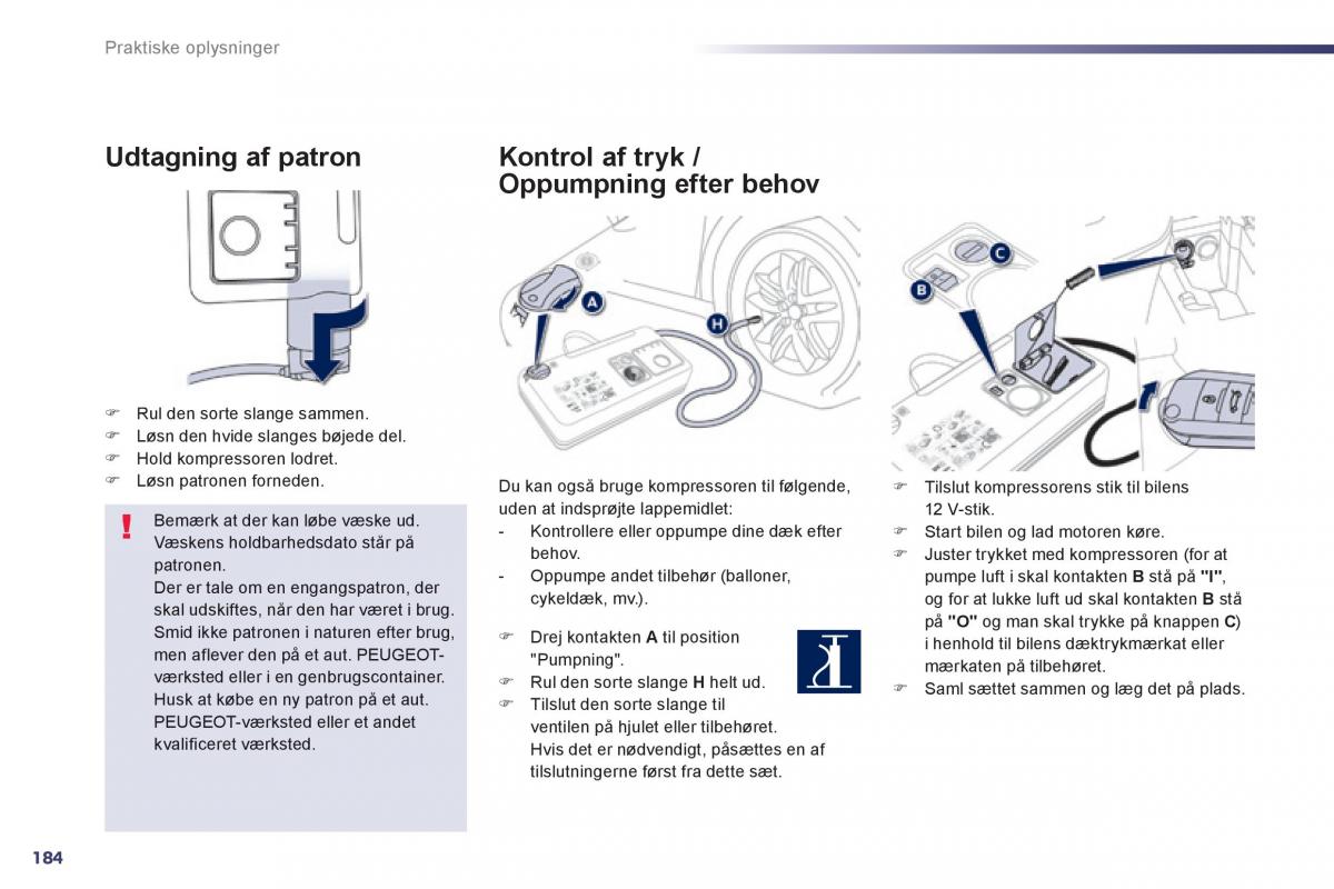 Peugeot 508 Bilens instruktionsbog / page 186