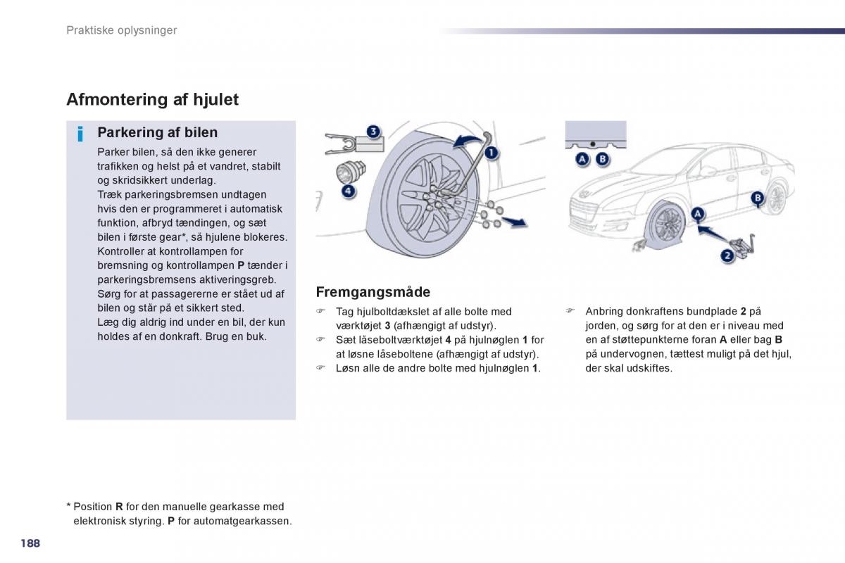 Peugeot 508 Bilens instruktionsbog / page 190