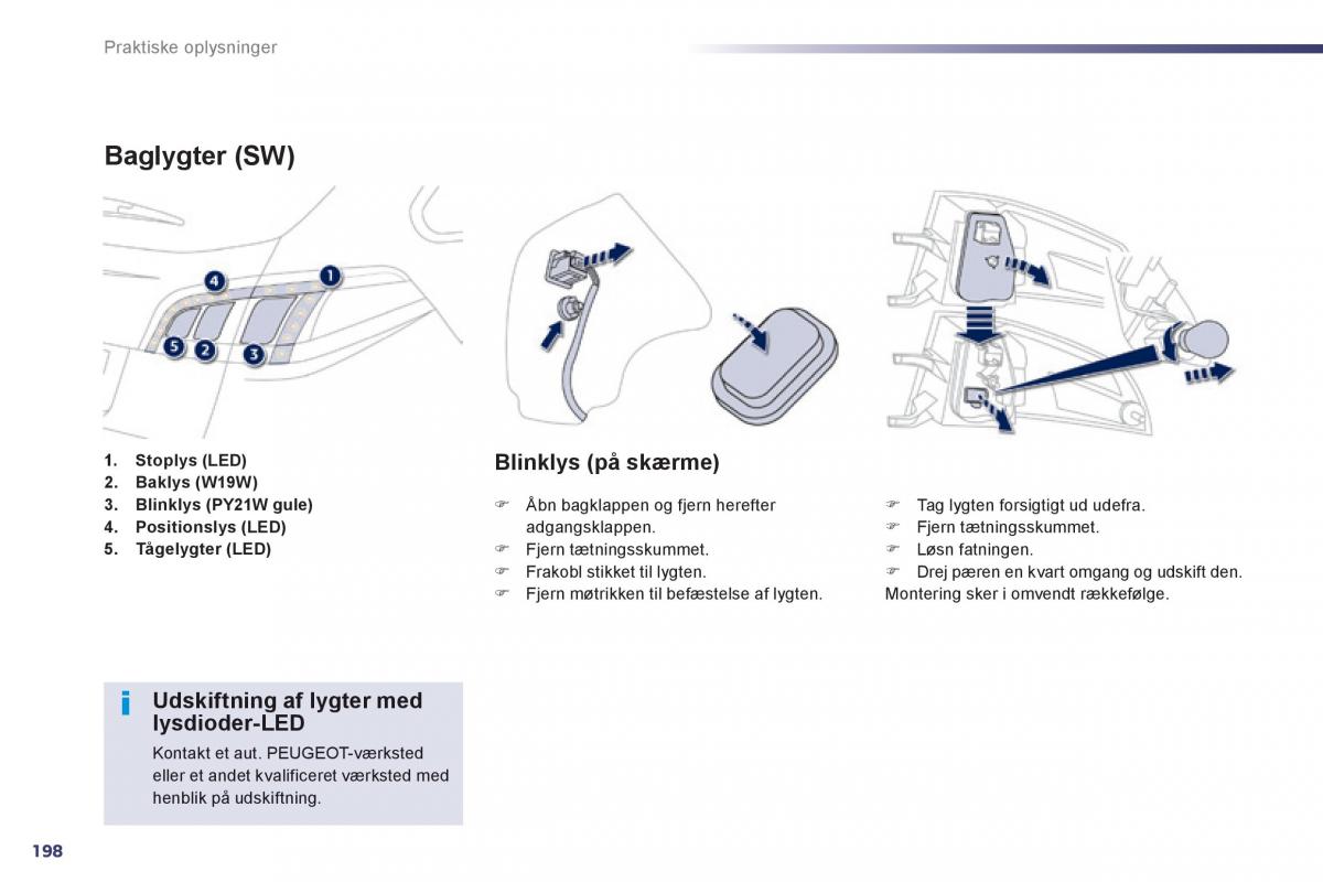 Peugeot 508 Bilens instruktionsbog / page 200