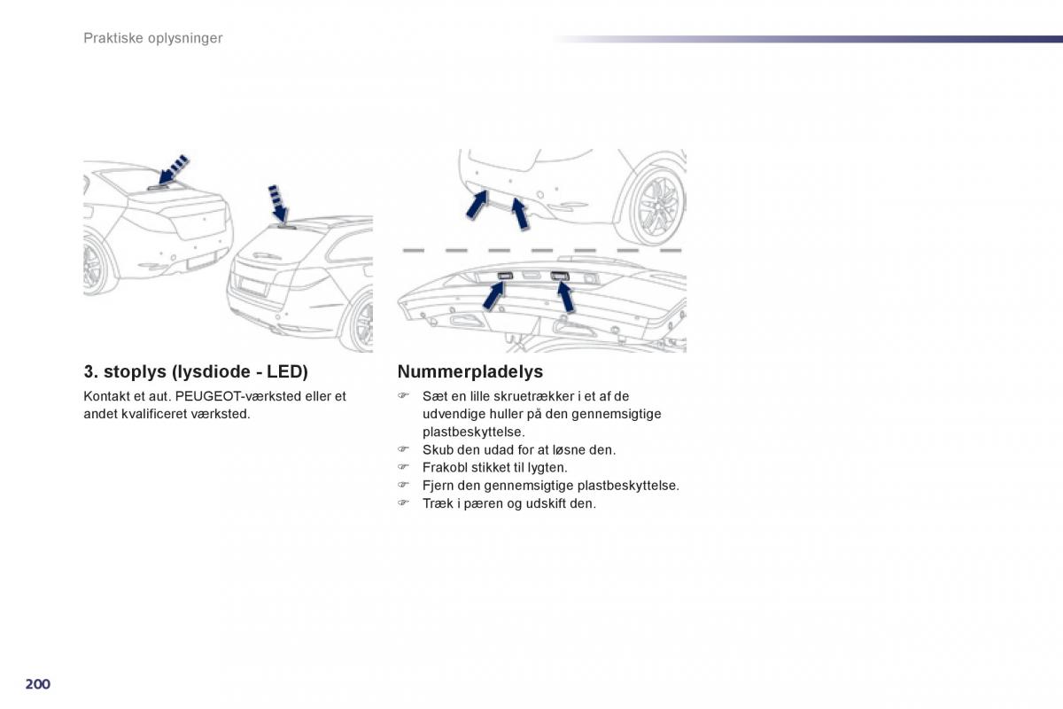 Peugeot 508 Bilens instruktionsbog / page 202