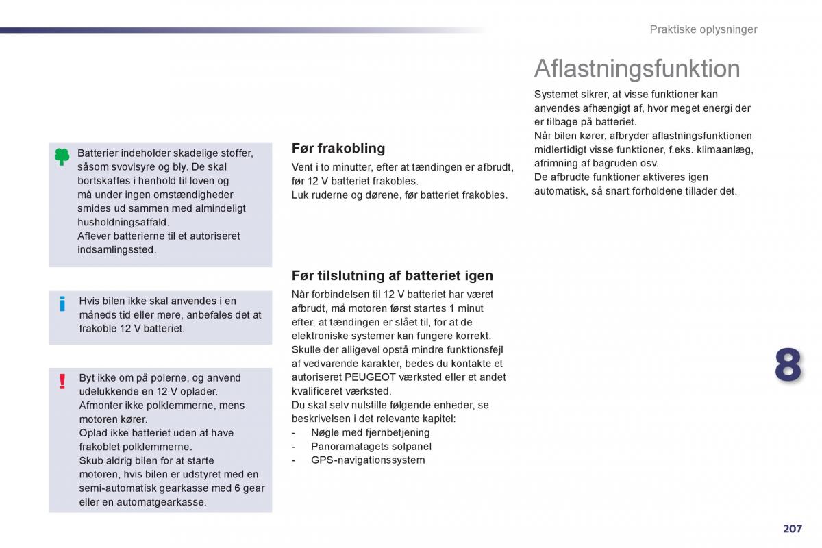 Peugeot 508 Bilens instruktionsbog / page 209