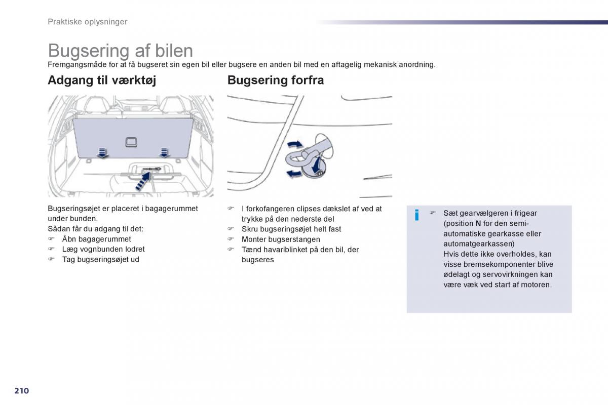 Peugeot 508 Bilens instruktionsbog / page 212