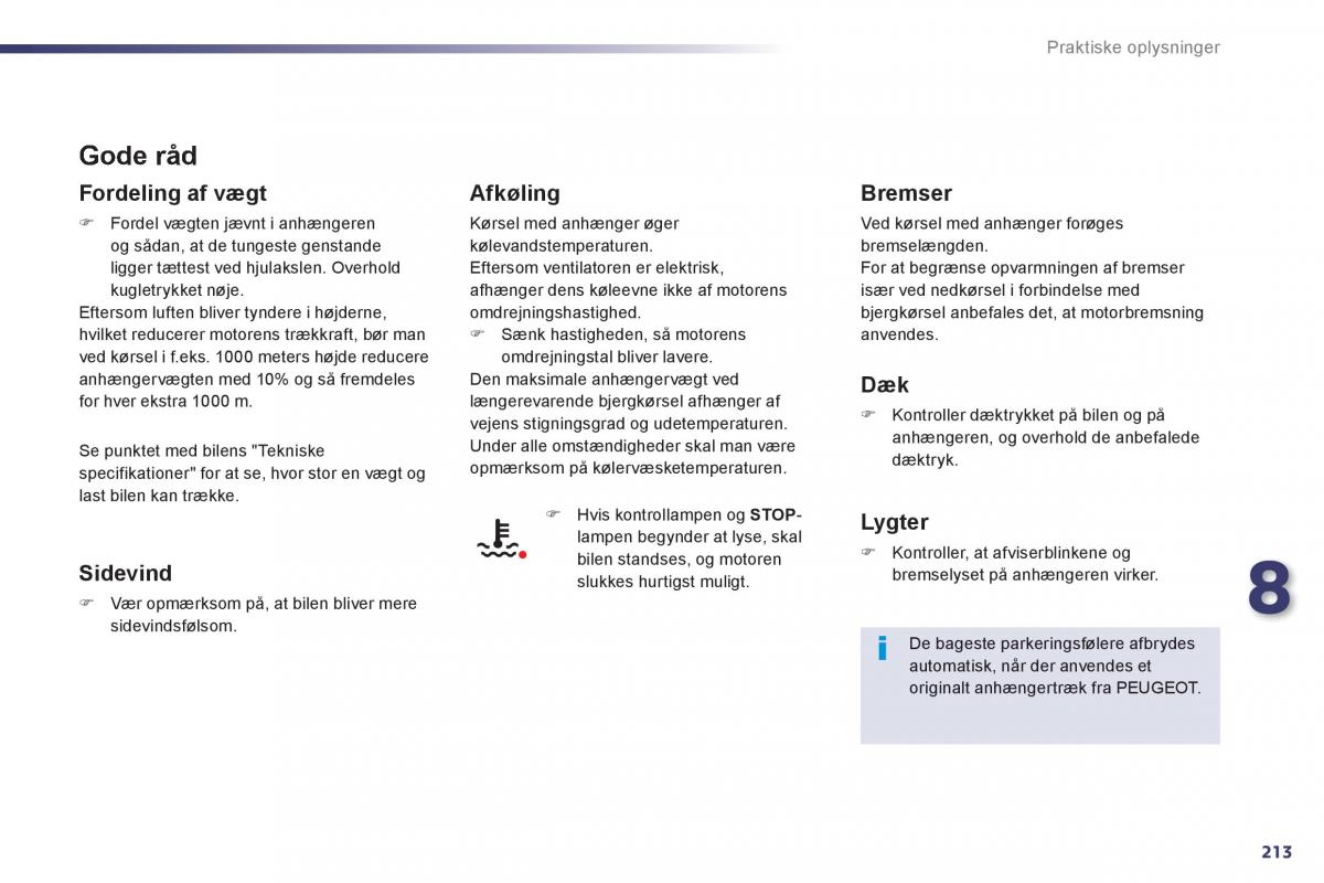 Peugeot 508 Bilens instruktionsbog / page 215