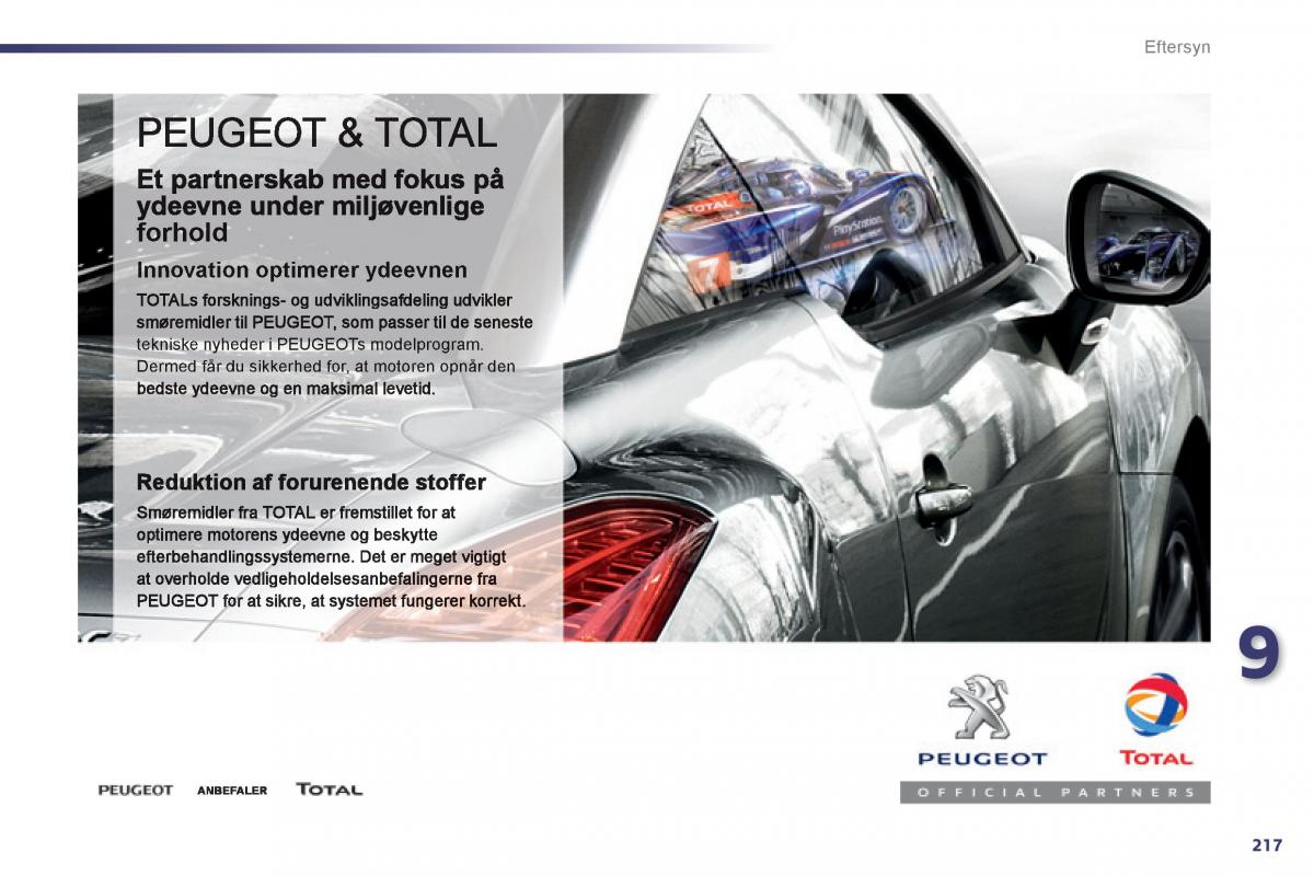 Peugeot 508 Bilens instruktionsbog / page 219