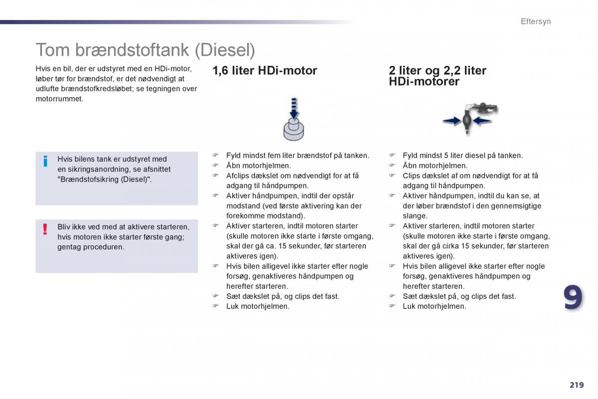 Peugeot 508 Bilens instruktionsbog / page 221