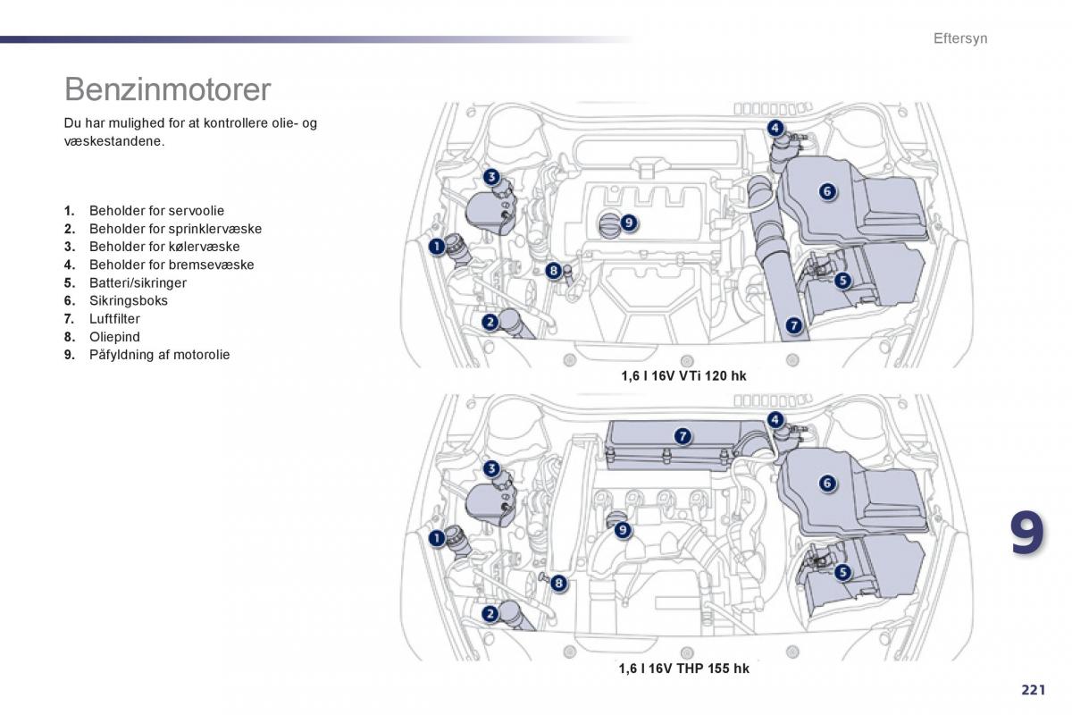 Peugeot 508 Bilens instruktionsbog / page 223