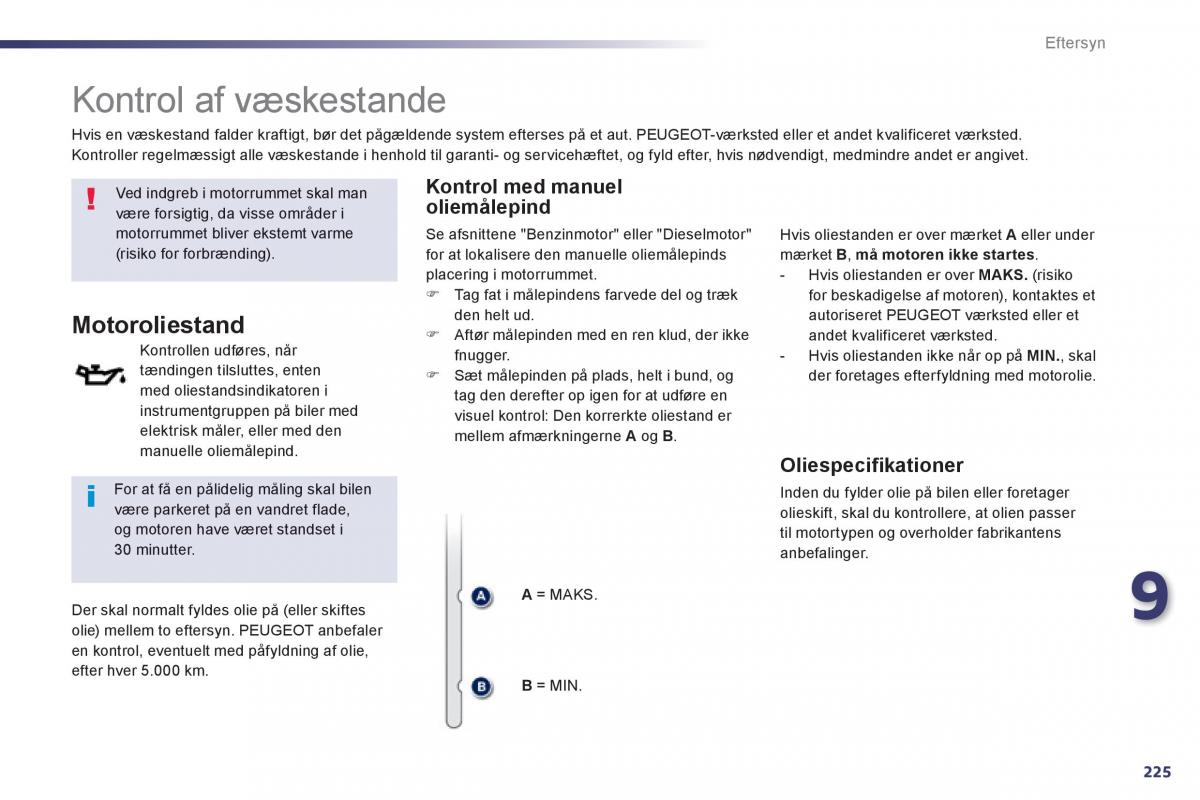 Peugeot 508 Bilens instruktionsbog / page 227