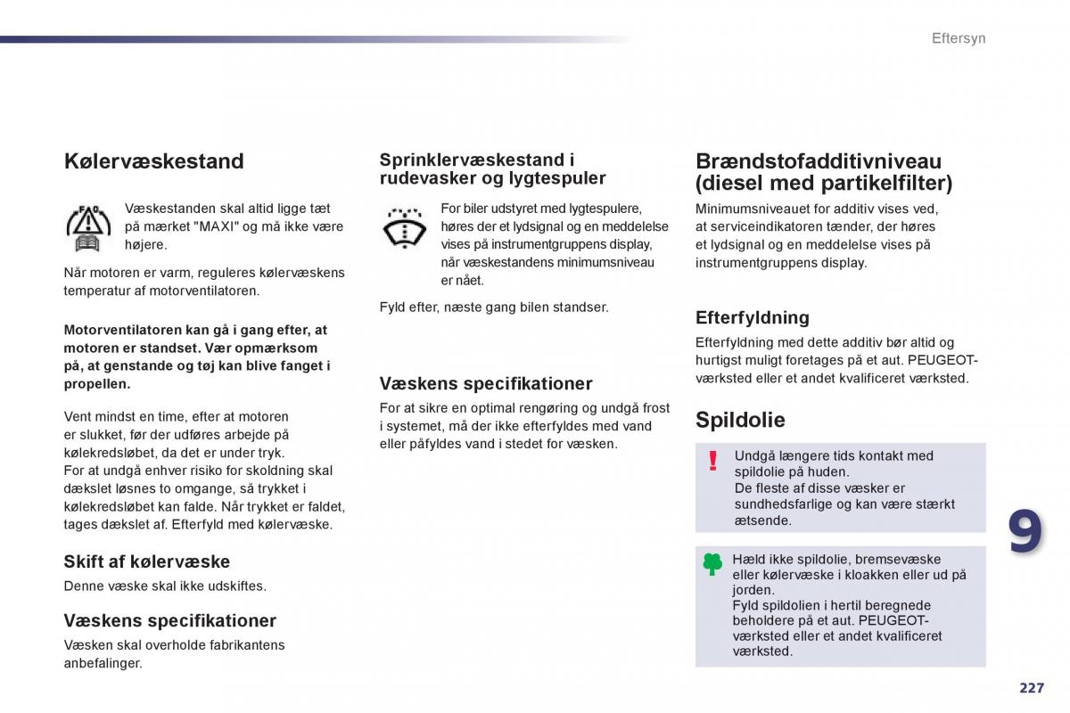 Peugeot 508 Bilens instruktionsbog / page 229