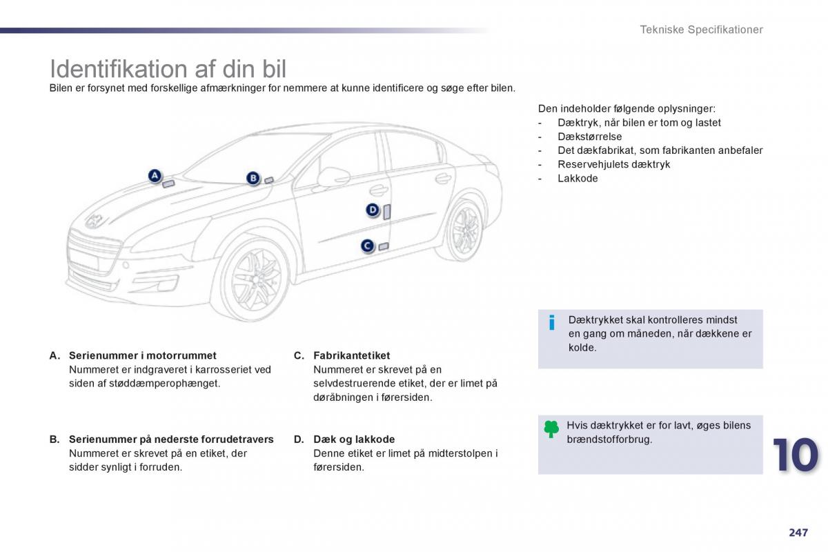 Peugeot 508 Bilens instruktionsbog / page 249