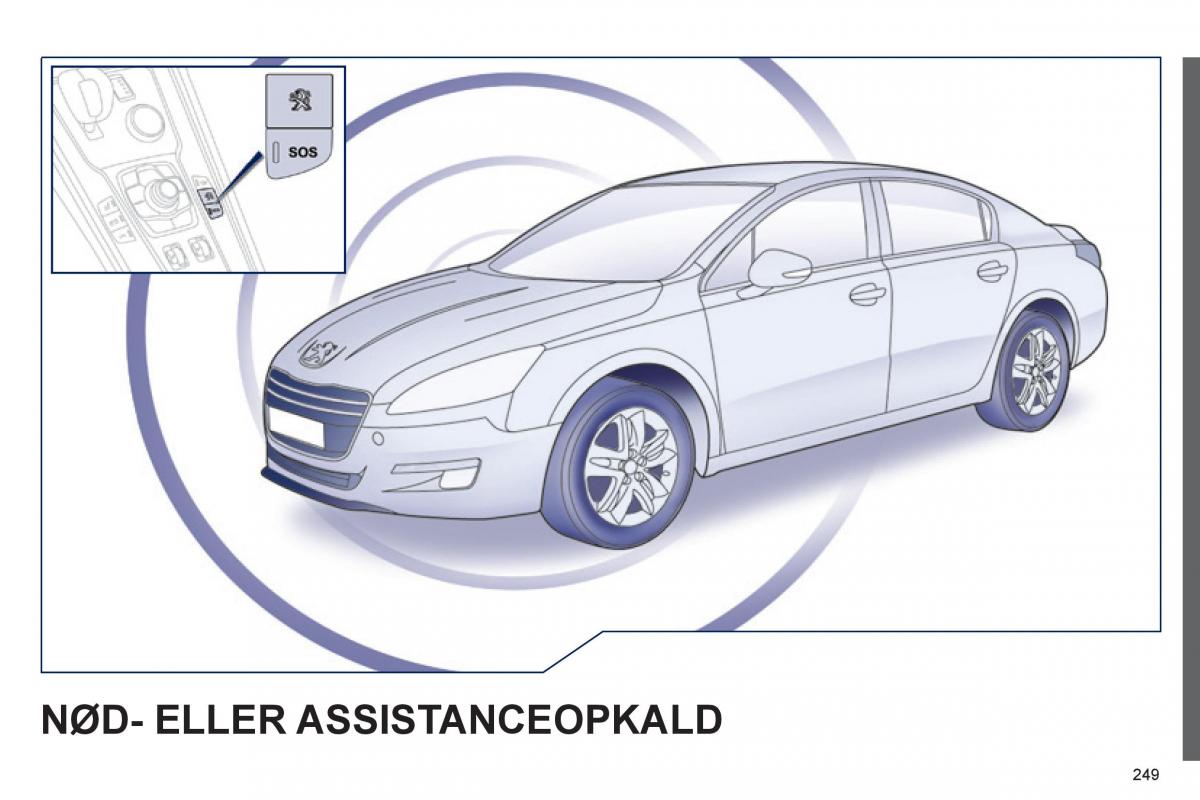 Peugeot 508 Bilens instruktionsbog / page 251