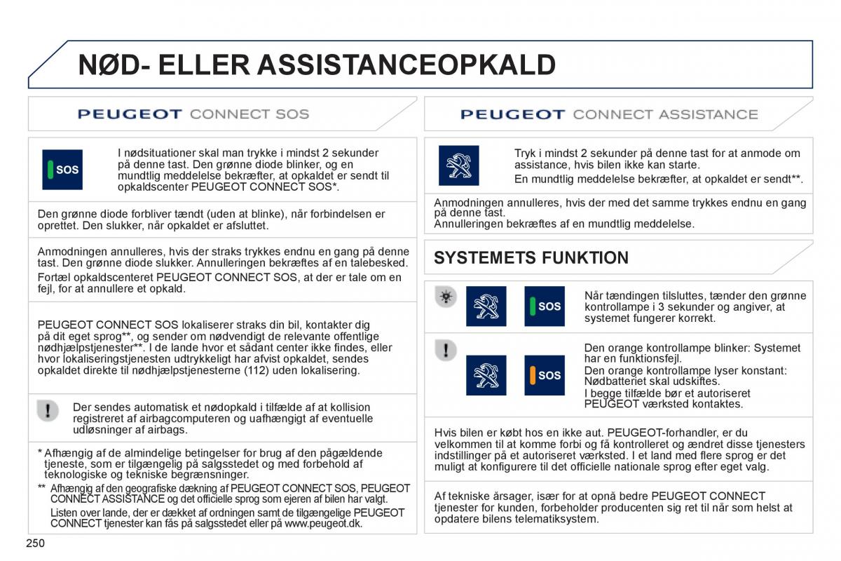 Peugeot 508 Bilens instruktionsbog / page 252