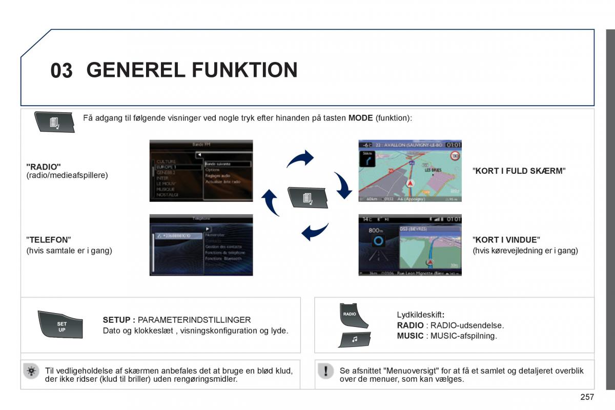 Peugeot 508 Bilens instruktionsbog / page 259