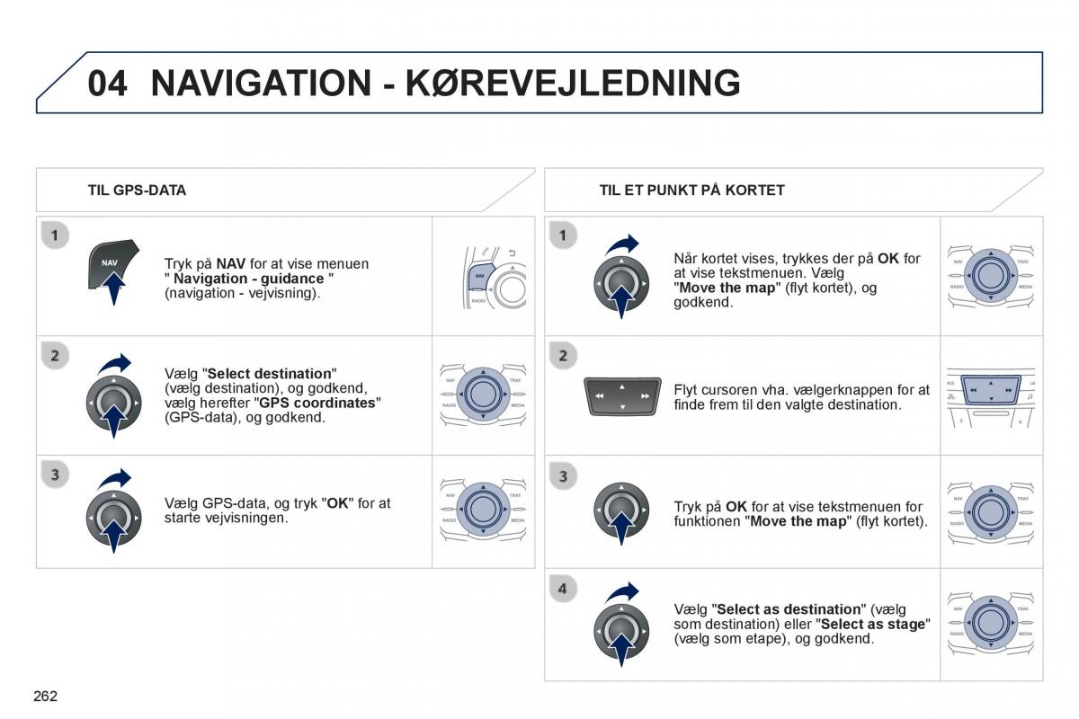 Peugeot 508 Bilens instruktionsbog / page 264