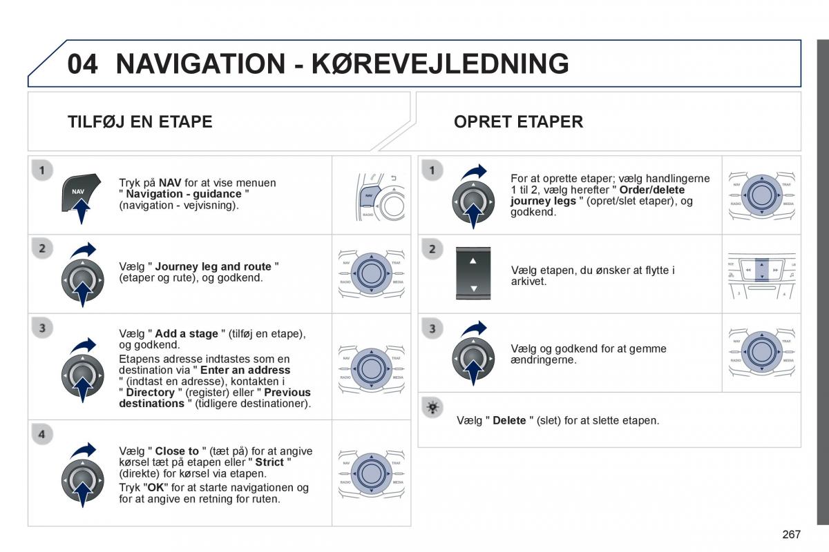 Peugeot 508 Bilens instruktionsbog / page 269