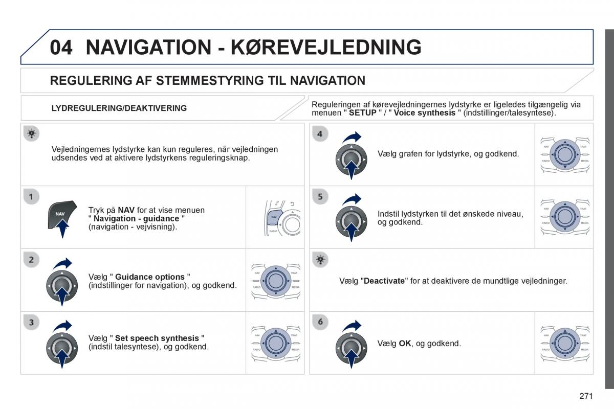 Peugeot 508 Bilens instruktionsbog / page 273