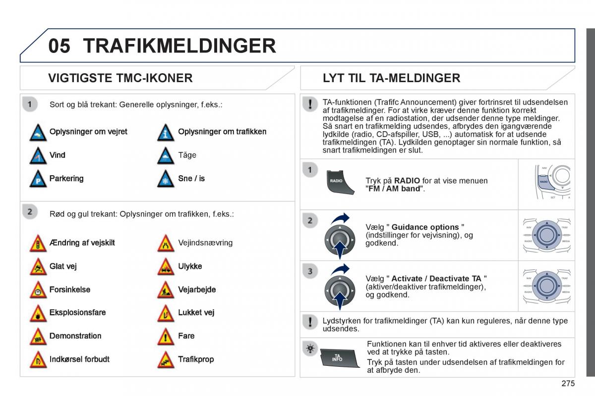 Peugeot 508 Bilens instruktionsbog / page 277