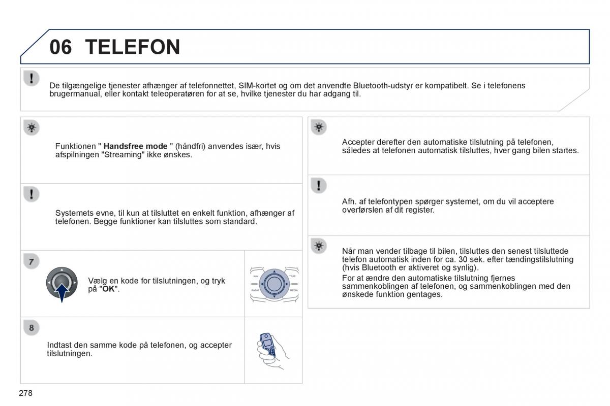 Peugeot 508 Bilens instruktionsbog / page 280