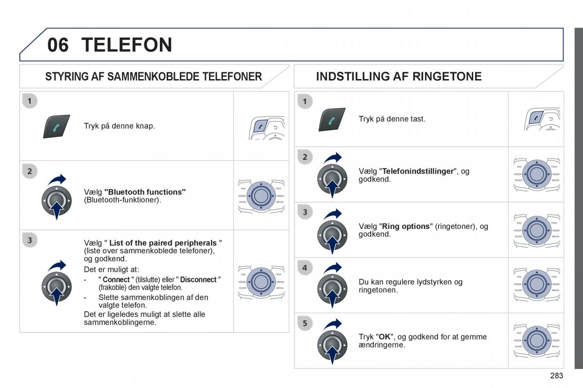 Peugeot 508 Bilens instruktionsbog / page 285