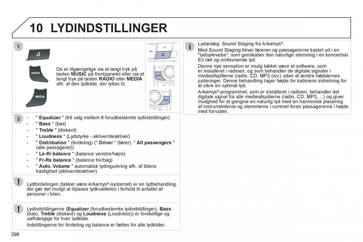 Peugeot 508 Bilens instruktionsbog / page 298