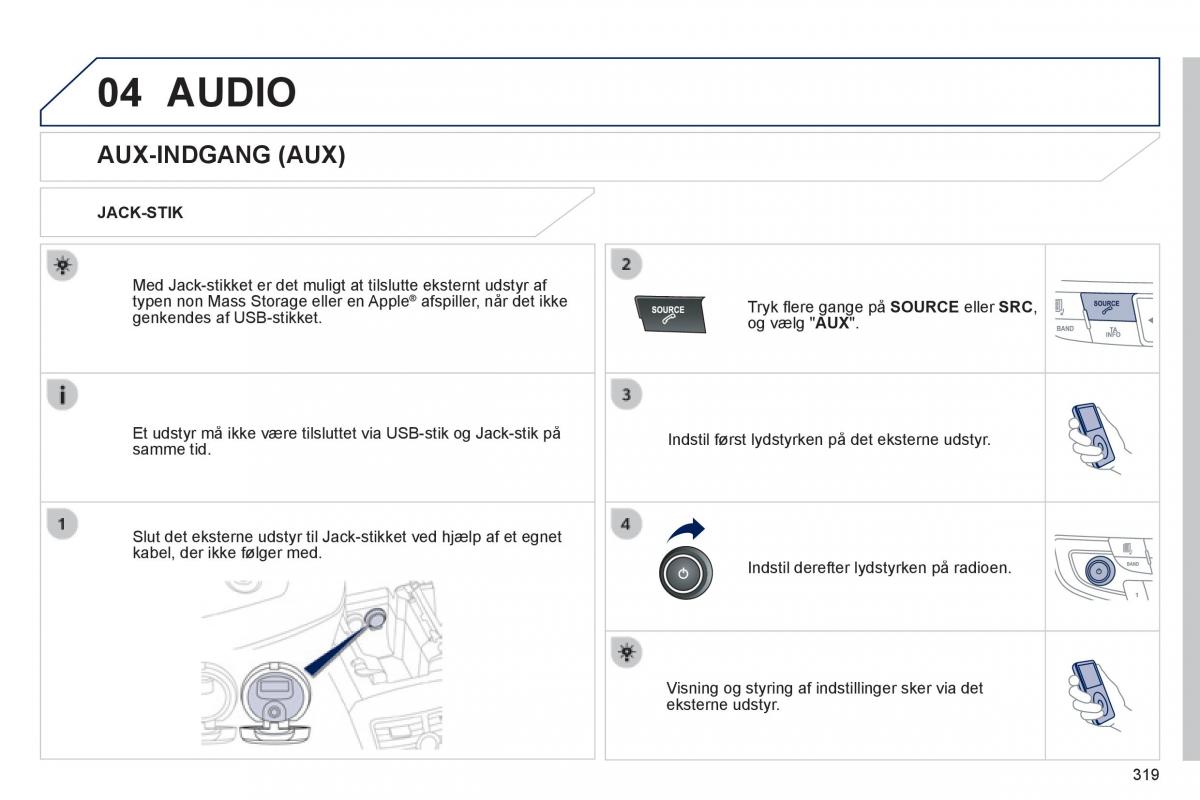 Peugeot 508 Bilens instruktionsbog / page 321