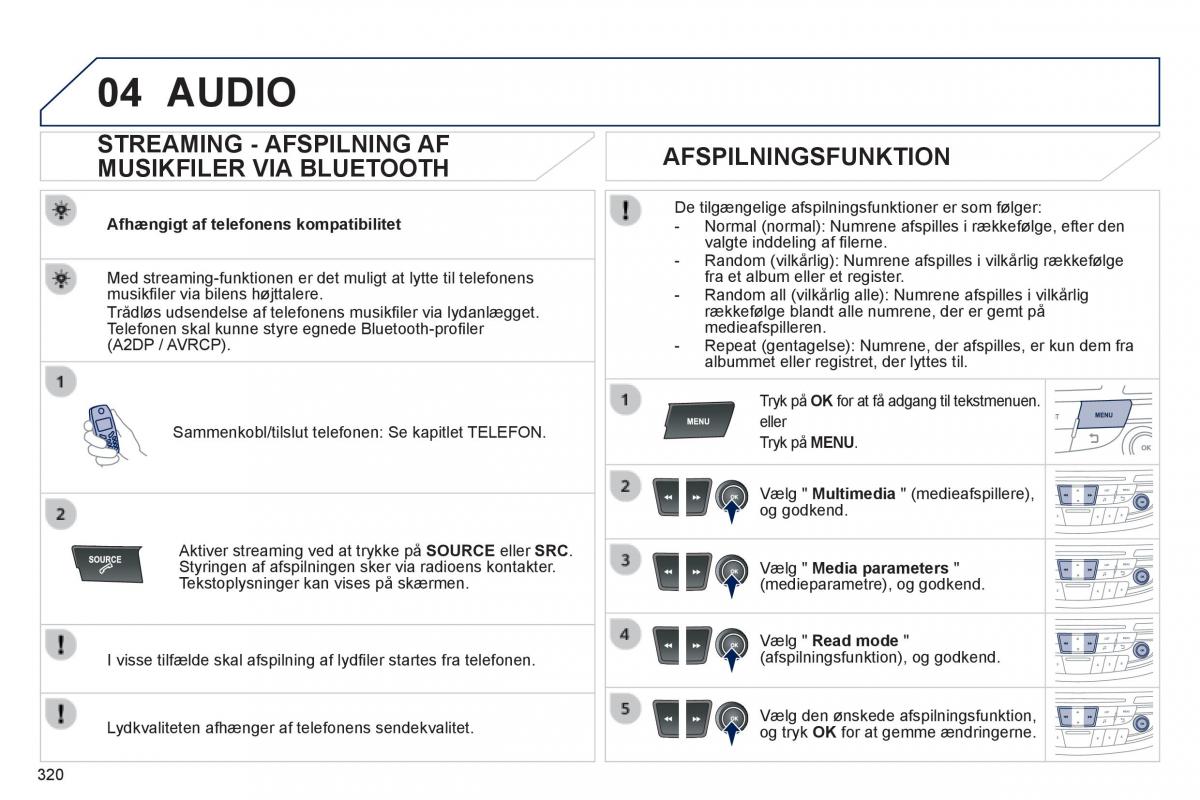 Peugeot 508 Bilens instruktionsbog / page 322