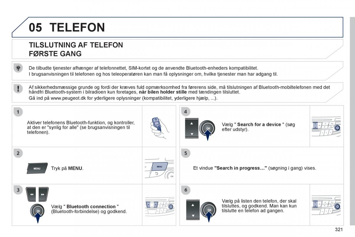 Peugeot 508 Bilens instruktionsbog / page 323