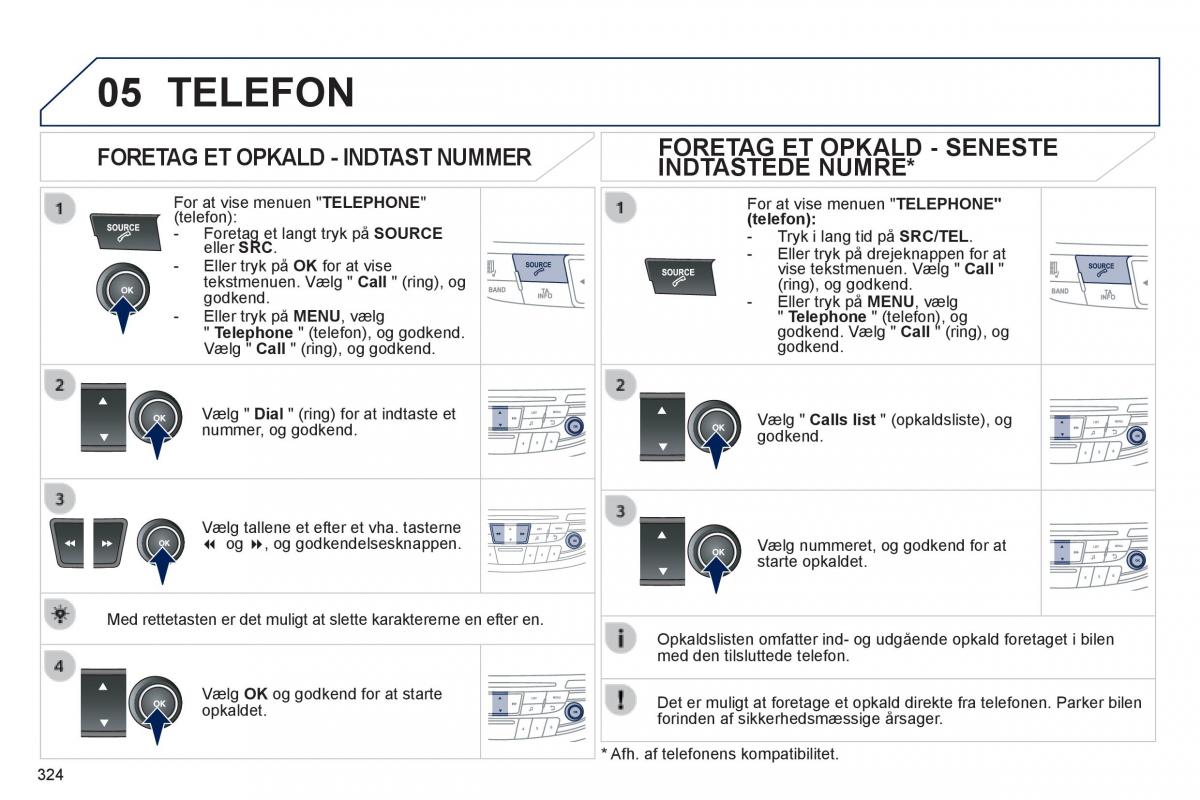 Peugeot 508 Bilens instruktionsbog / page 326