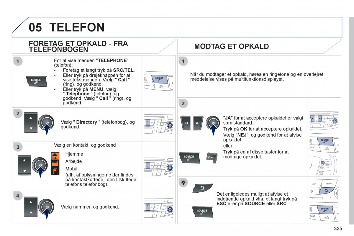 Peugeot 508 Bilens instruktionsbog / page 327