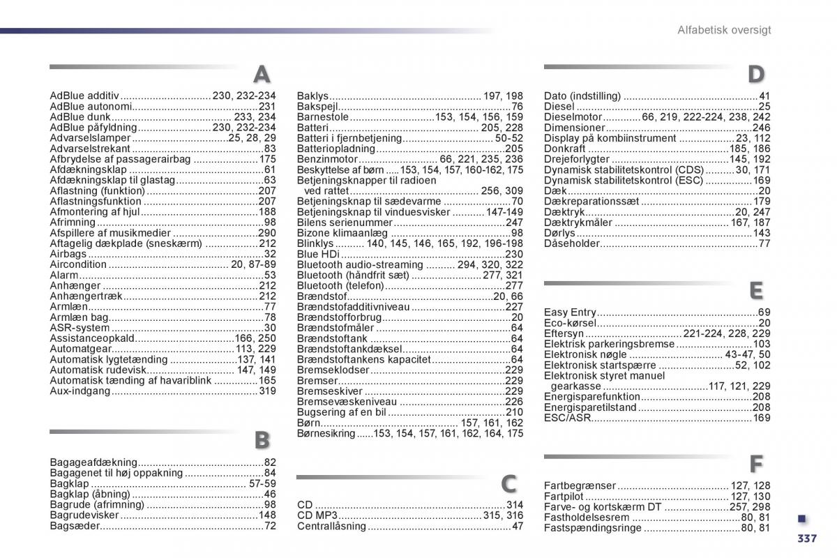 Peugeot 508 Bilens instruktionsbog / page 339