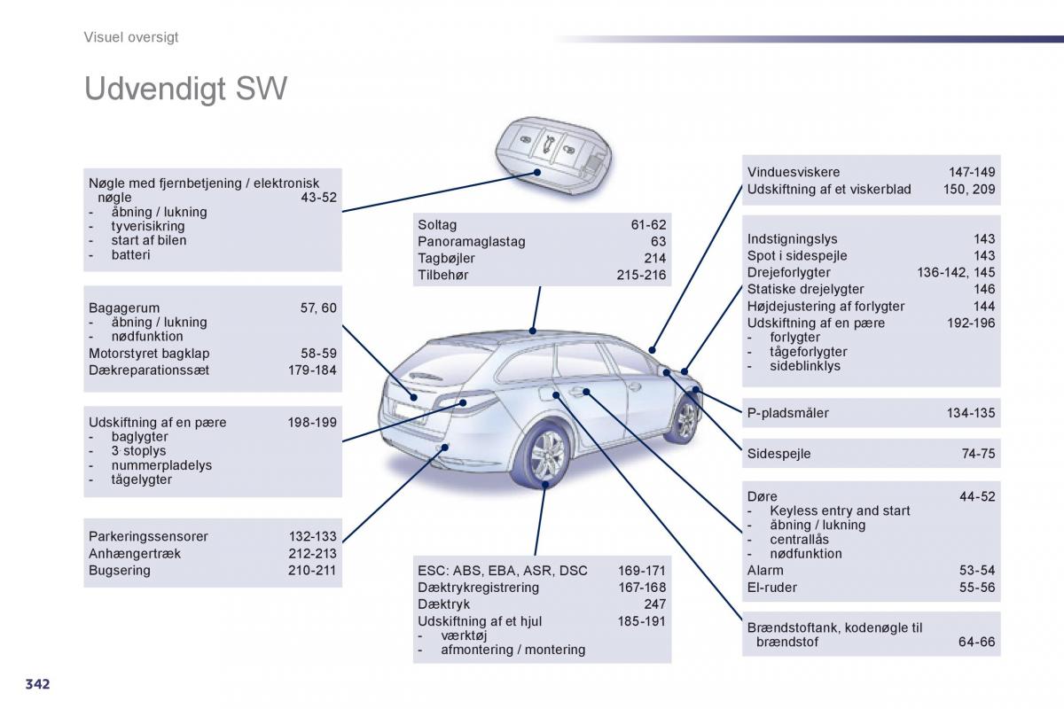 Peugeot 508 Bilens instruktionsbog / page 344