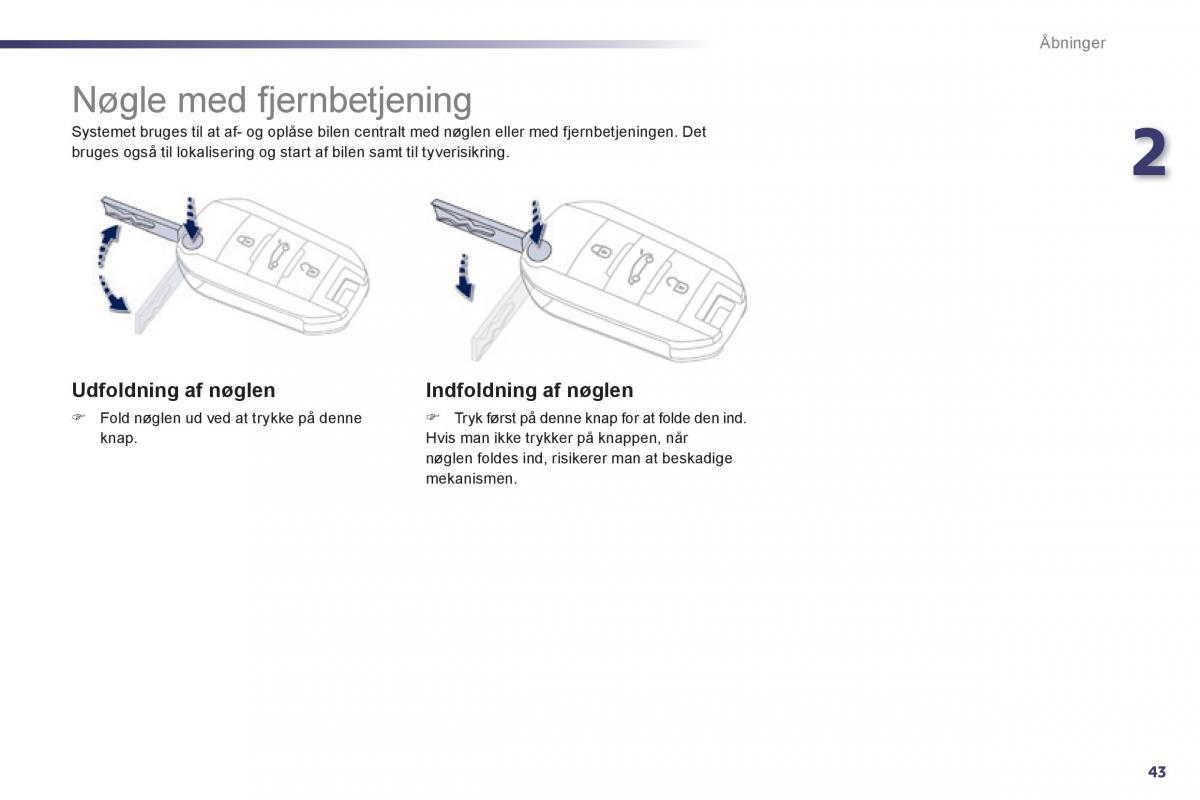 Peugeot 508 Bilens instruktionsbog / page 45