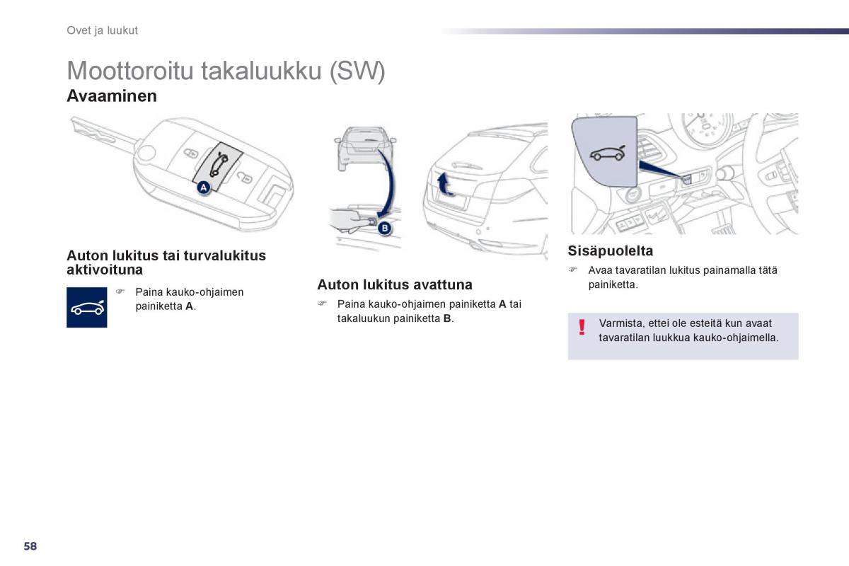 Peugeot 508 omistajan kasikirja / page 60