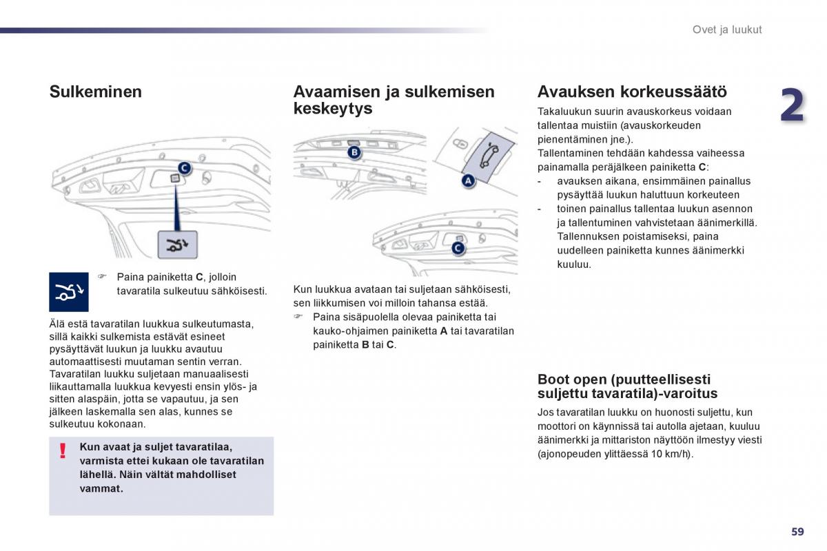 Peugeot 508 omistajan kasikirja / page 61