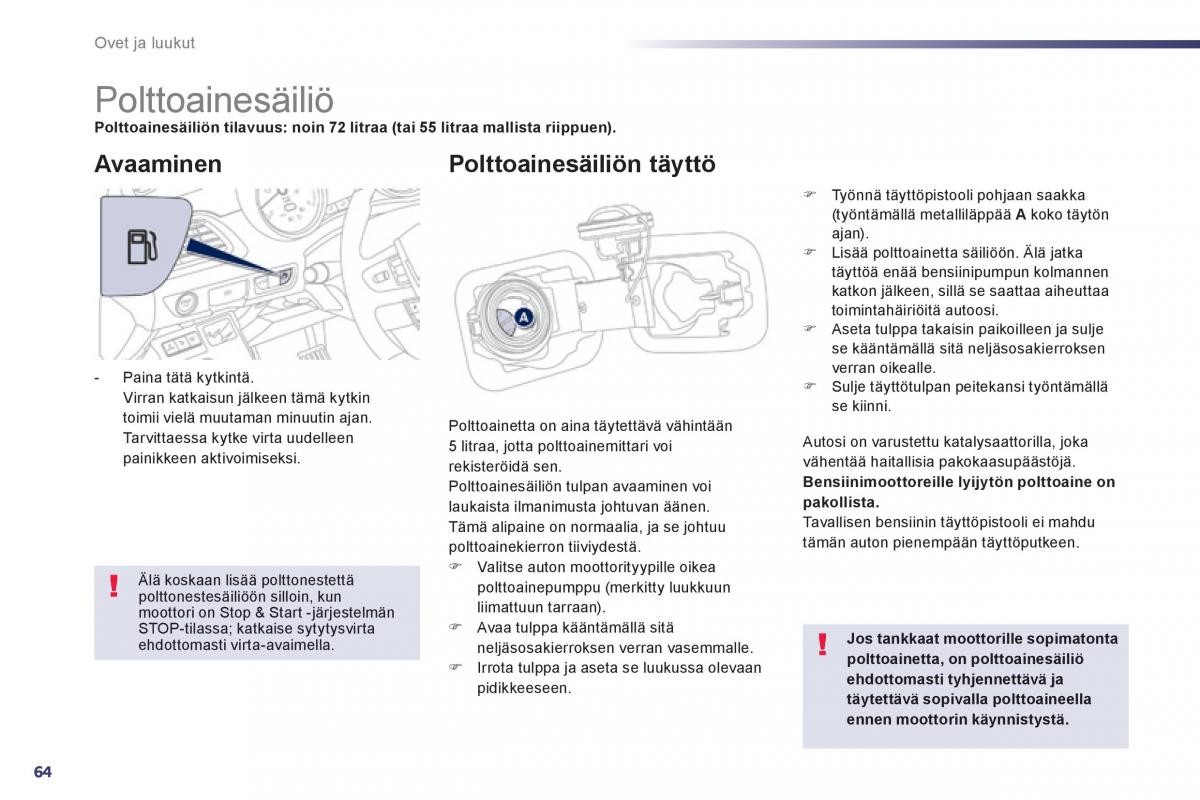 Peugeot 508 omistajan kasikirja / page 66