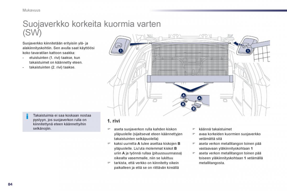 Peugeot 508 omistajan kasikirja / page 86