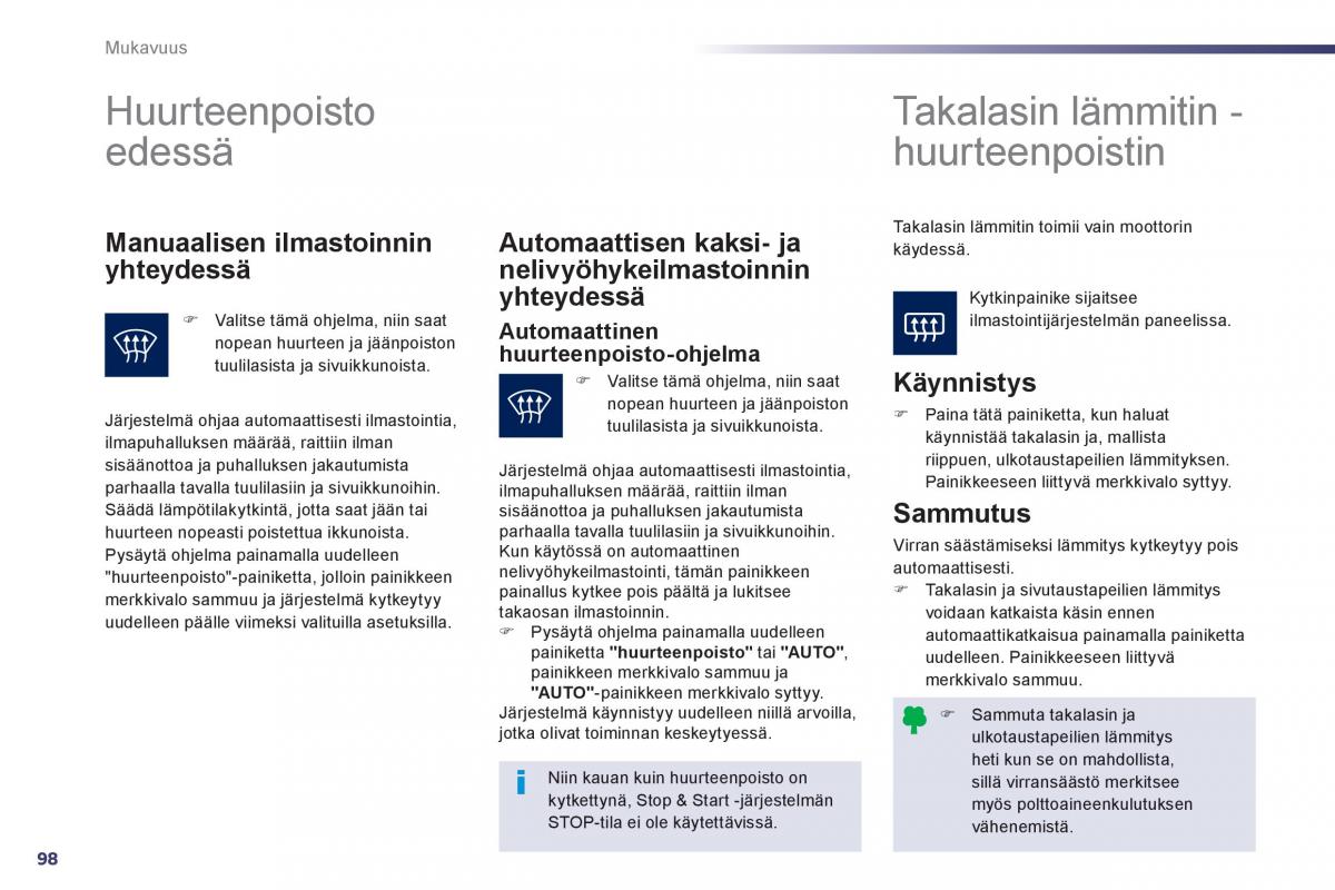 Peugeot 508 omistajan kasikirja / page 100