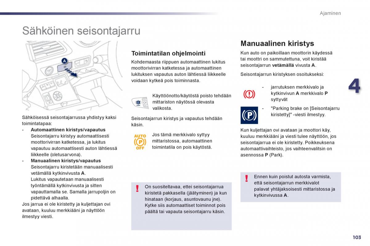 Peugeot 508 omistajan kasikirja / page 105