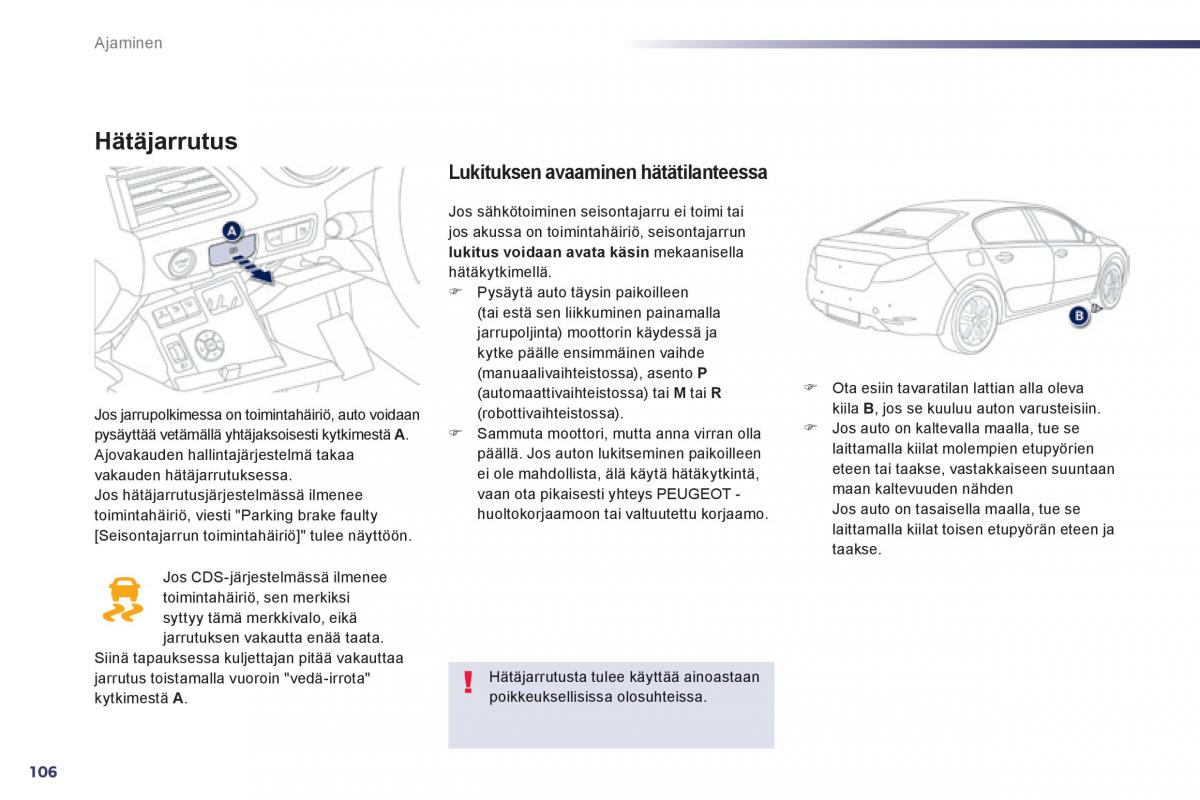 Peugeot 508 omistajan kasikirja / page 108