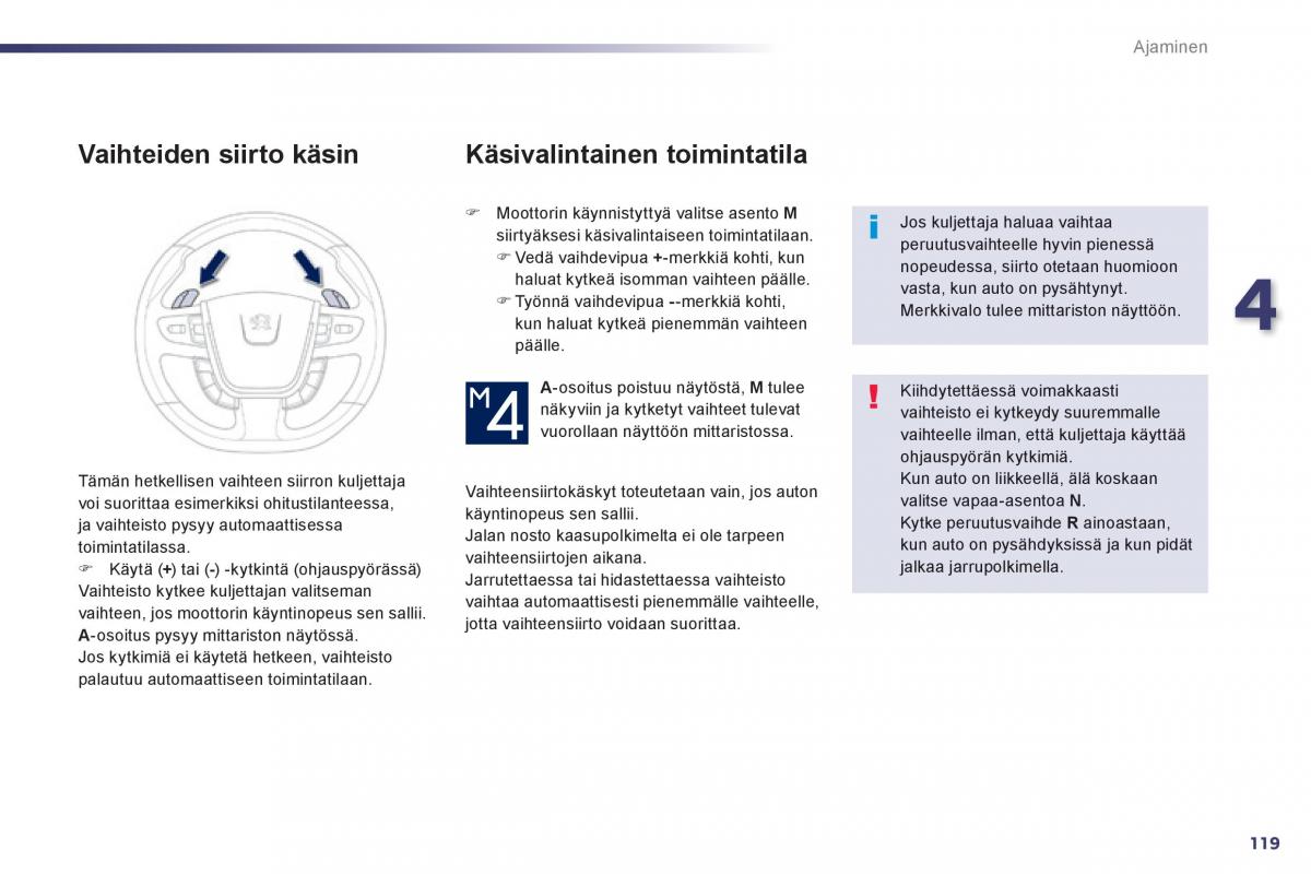 Peugeot 508 omistajan kasikirja / page 121