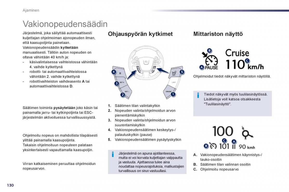 Peugeot 508 omistajan kasikirja / page 132