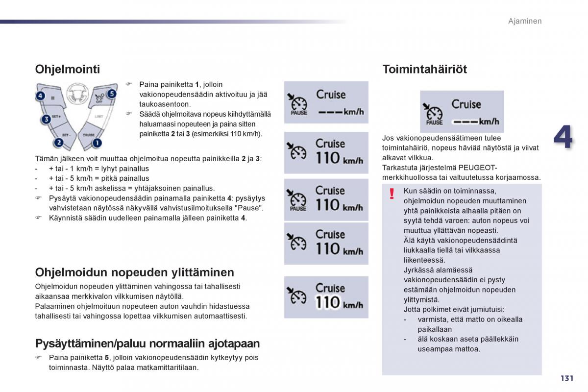 Peugeot 508 omistajan kasikirja / page 133