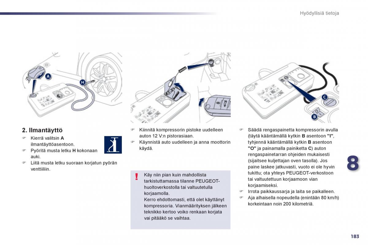 Peugeot 508 omistajan kasikirja / page 185