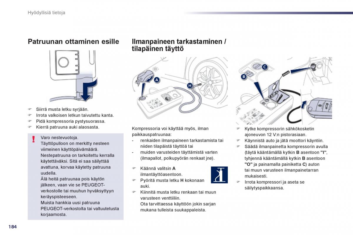 Peugeot 508 omistajan kasikirja / page 186