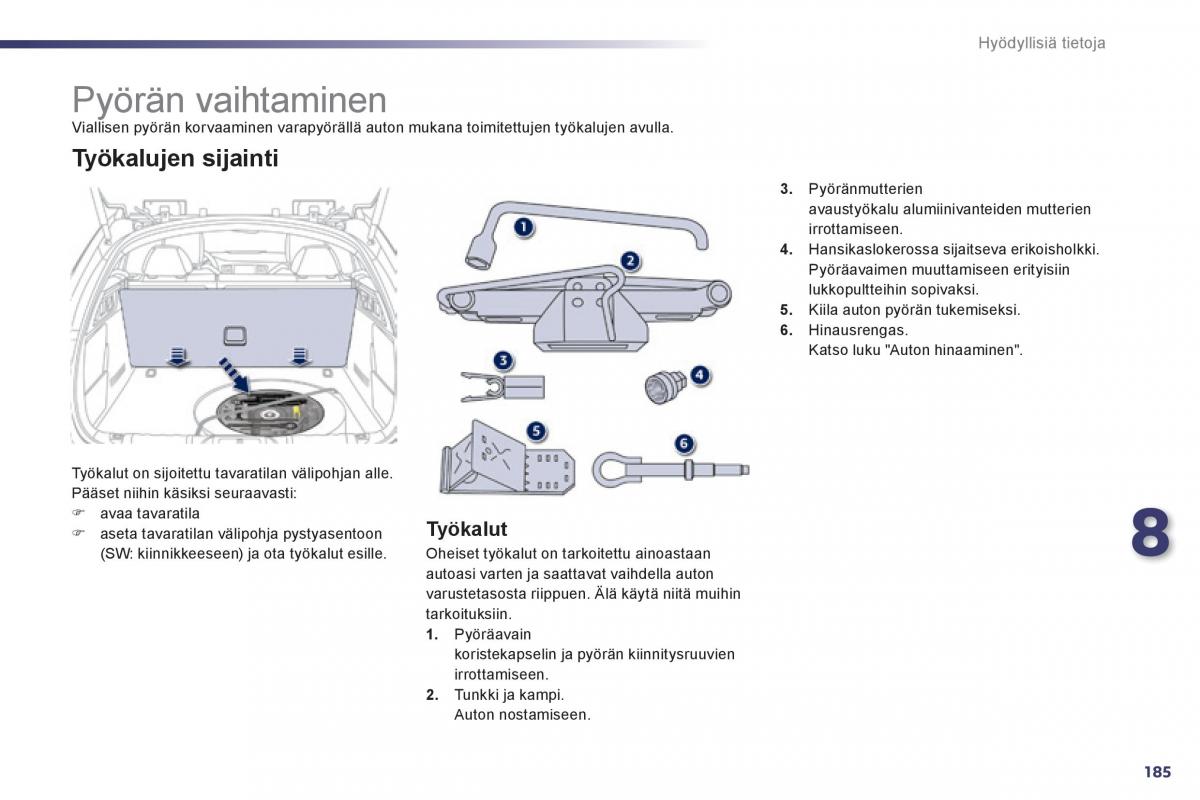 Peugeot 508 omistajan kasikirja / page 187