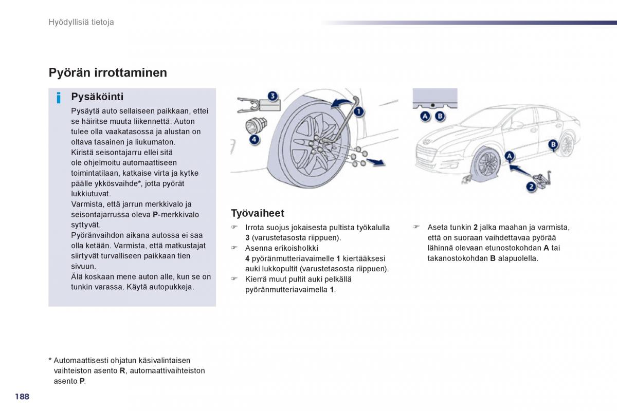 Peugeot 508 omistajan kasikirja / page 190