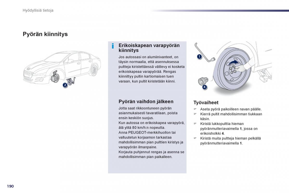 Peugeot 508 omistajan kasikirja / page 192