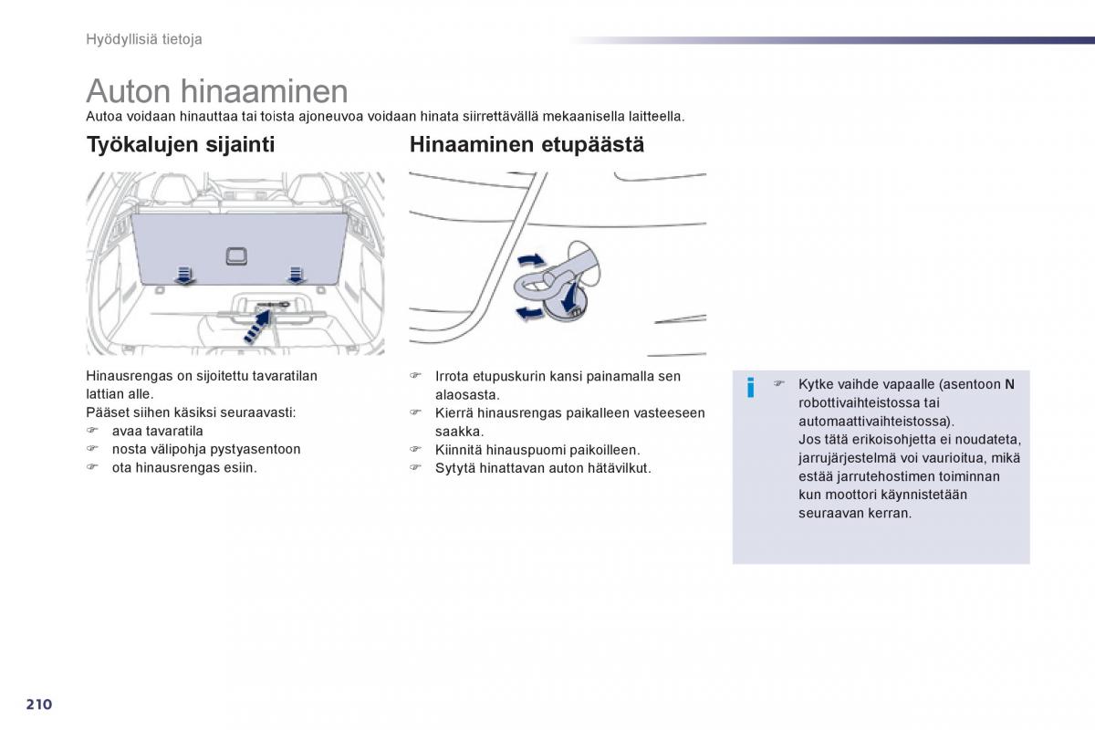 Peugeot 508 omistajan kasikirja / page 212