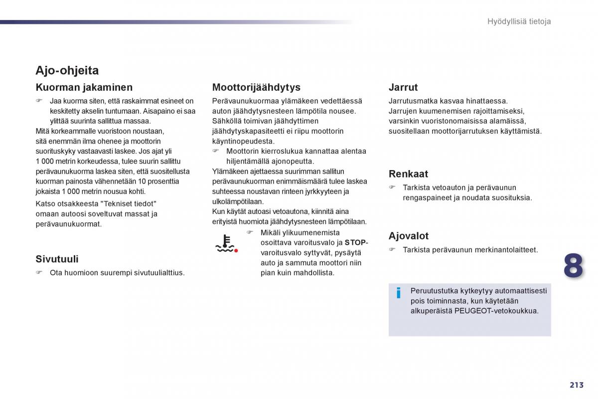 Peugeot 508 omistajan kasikirja / page 215