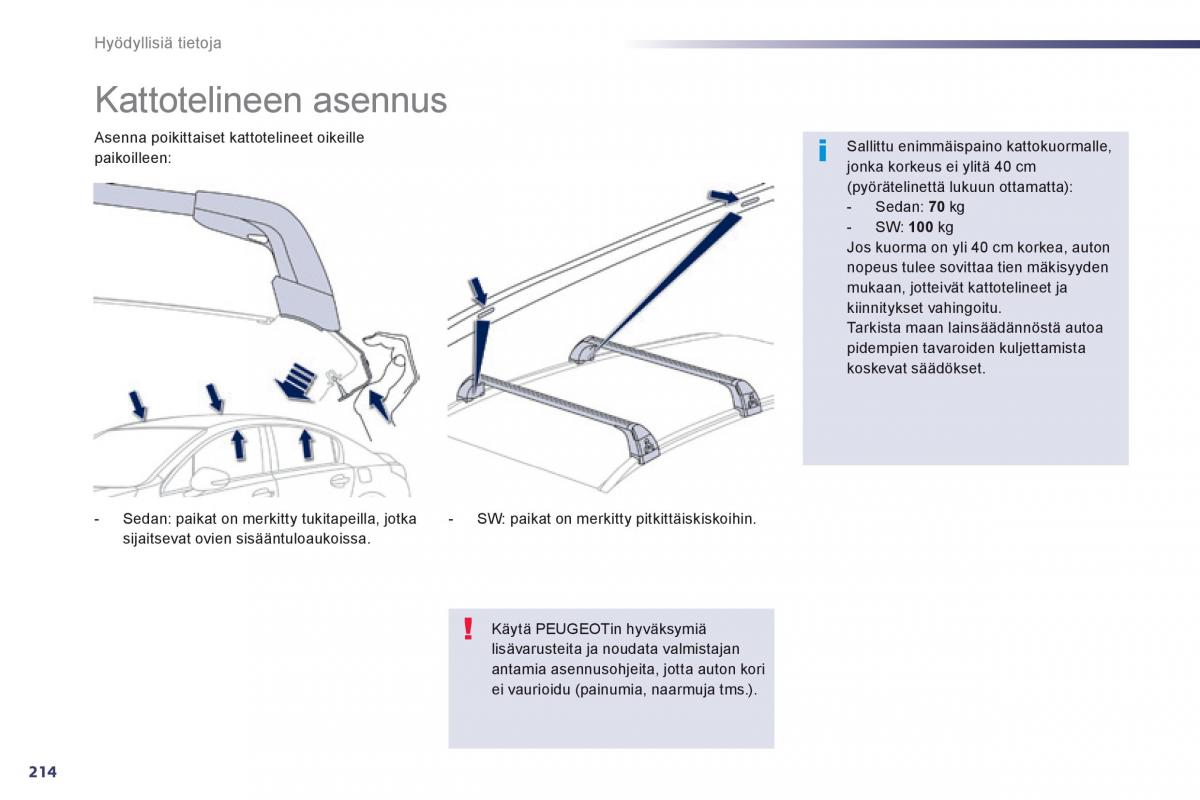 Peugeot 508 omistajan kasikirja / page 216