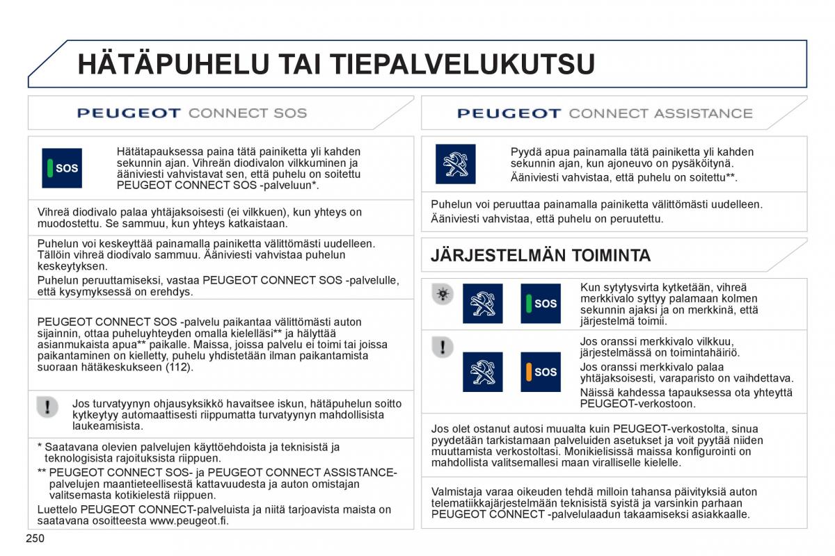 Peugeot 508 omistajan kasikirja / page 252